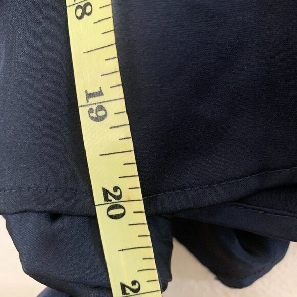 Parker Jacquard Satin Blouse Top Front Tie Black - Picture 10 of 10